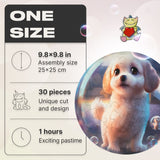 Puppy Bubblezz Bubblezz wooden puzzle — close-up of HDF wooden puzzle pieces