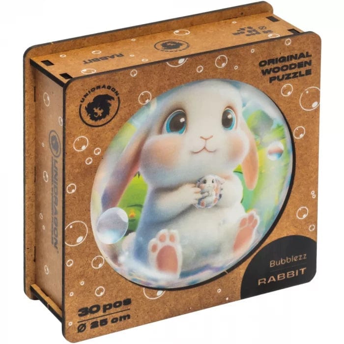 Rabbit Bubblezz Bubblezz wooden puzzle — size dimensions and comparison