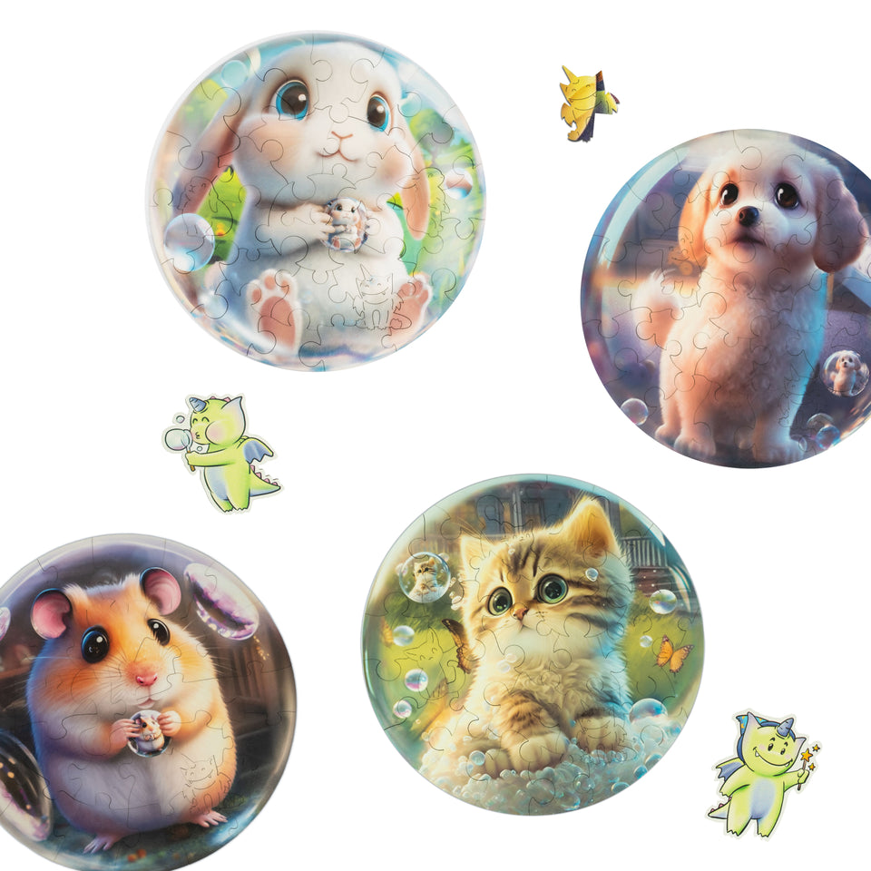 Bubblezz Set: Pets — 4 Mini Puzzles
