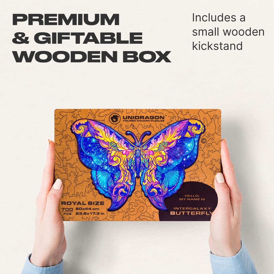 INTERGALAXY BUTTERFLY 木製ジグソーパズル 308ピース Intergalaxy Butterfly Wooden Puzzle for Adults | Unidragon