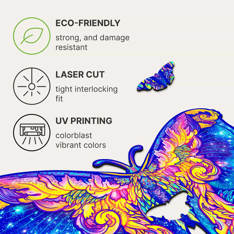 Intergalaxy Butterfly Wooden Puzzle for Adults | Unidragon