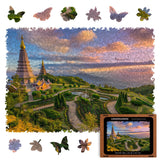 Chiang Mai wooden travel puzzle — front view with vivid artwork