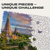 Chiang Mai wooden travel puzzle — close-up of HDF wooden puzzle pieces