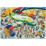 Airoport City wooden art puzzle — front view with vivid artwork