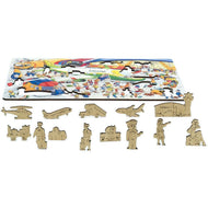 Airoport City wooden art puzzle — designer gift box and packaging