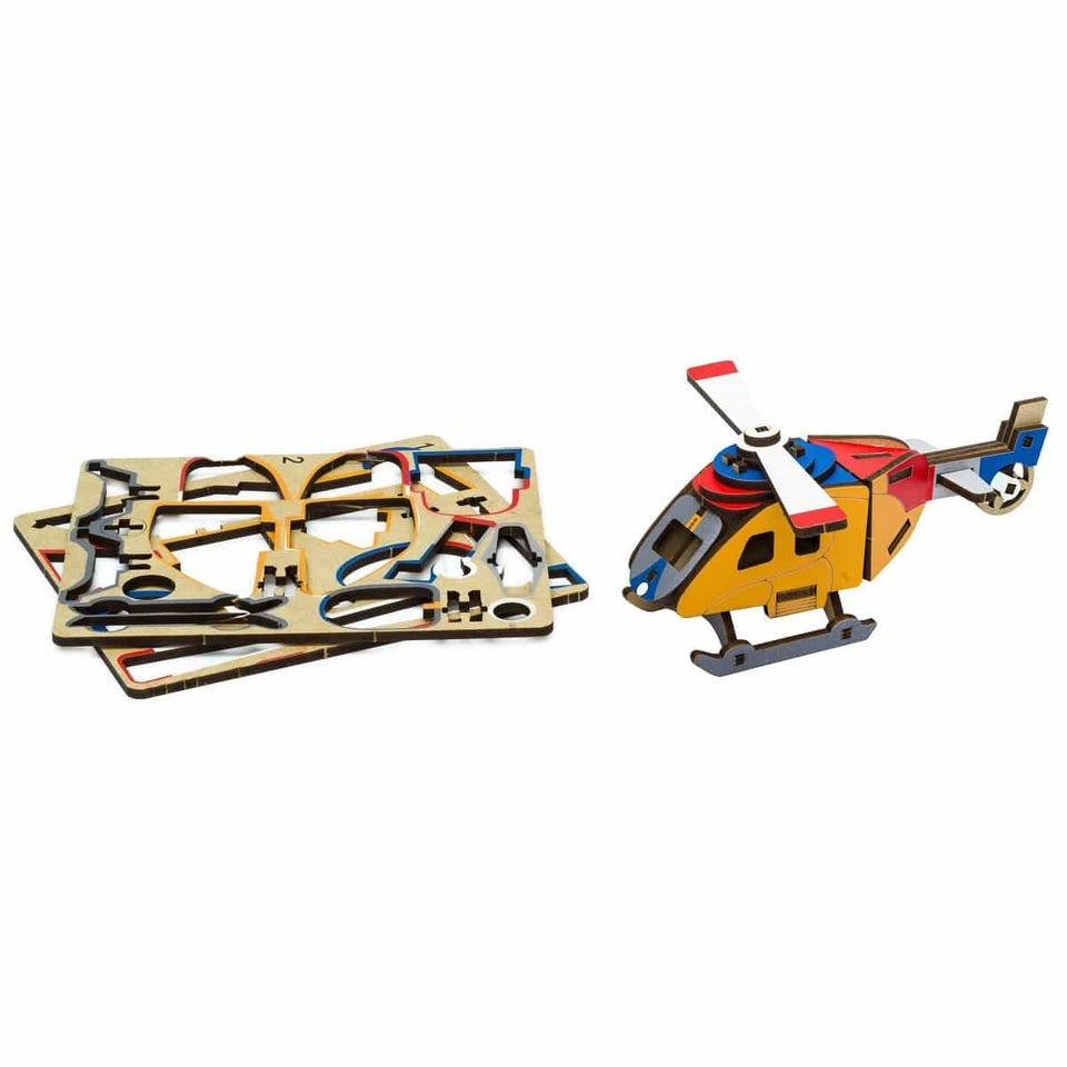 Airoport City wooden art puzzle — hand holding wooden puzzle piece detail
