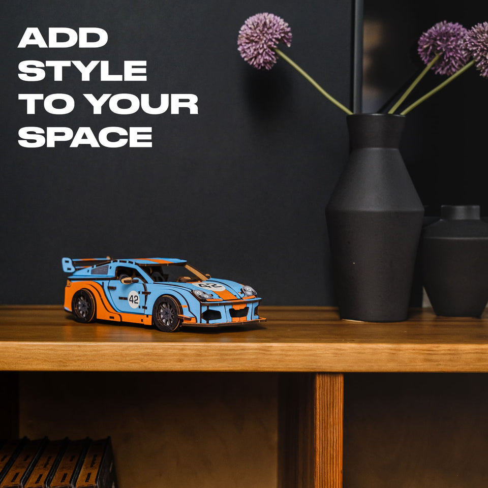 Comet GTS Blue-Orange Puzzle wooden puzzle — puzzle pieces showing unique laser-cut shapes
