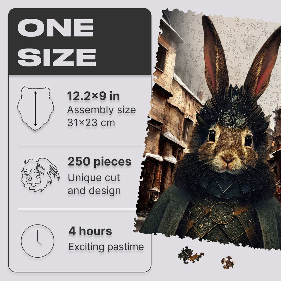 Count Rabbit wooden animal puzzle — close-up of HDF wooden puzzle pieces