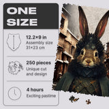 Count Rabbit wooden animal puzzle — close-up of HDF wooden puzzle pieces