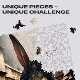 Count Rabbit wooden animal puzzle — finished puzzle assembled on table