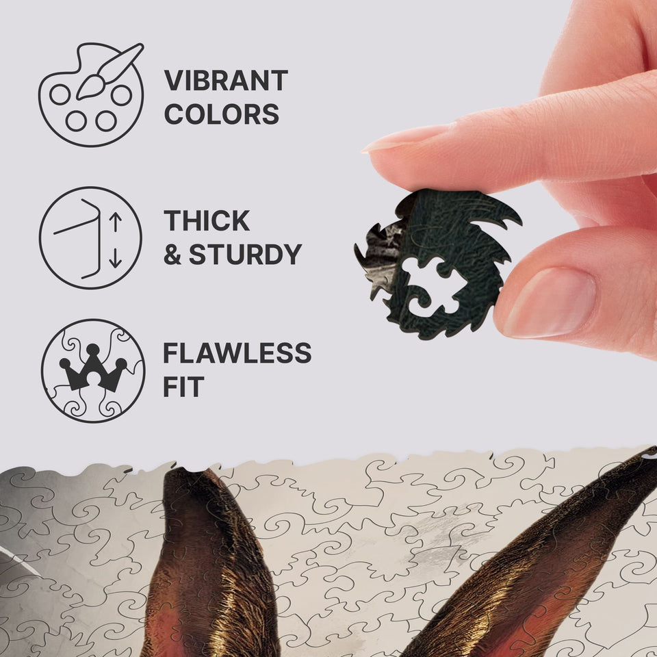 Count Rabbit wooden animal puzzle — designer gift box and packaging