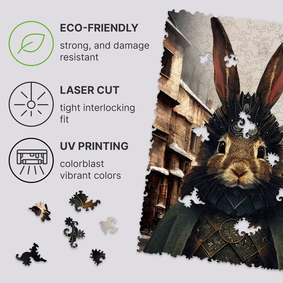 Count Rabbit wooden animal puzzle — reverse side or hidden design