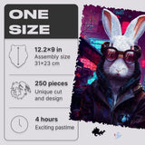 Cyber Rabbit wooden animal puzzle — close-up of HDF wooden puzzle pieces