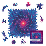 Depth of Field wooden brain teaser puzzle — front view with vivid artwork