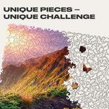 Enchanting Sunrise wooden puzzle — close-up of HDF wooden puzzle pieces