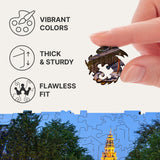 Amsterdam City wooden travel puzzle — finished puzzle assembled on table
