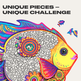 Shining fish wooden puzzle — close-up of HDF wooden puzzle pieces