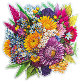 Blooming Bouquet wooden puzzle — front view with vivid artwork