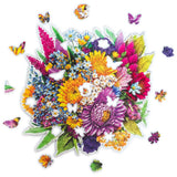 Blooming Bouquet wooden puzzle — finished puzzle assembled on table