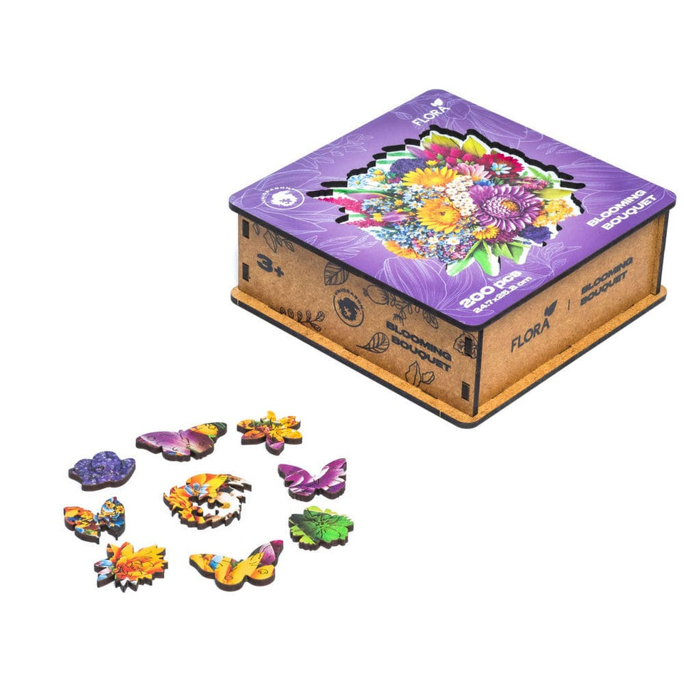 Blooming Bouquet wooden puzzle — reverse side or hidden design