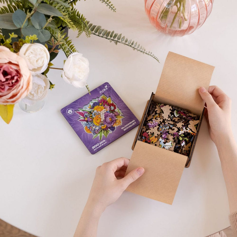 Blooming Bouquet wooden puzzle — premium HDF birch alternative laser-cut