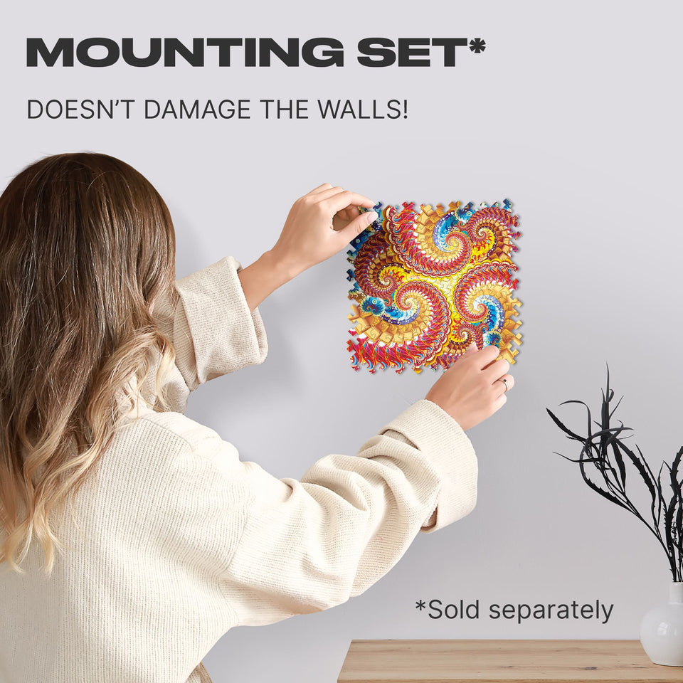 Fractal Immersion wooden brain teaser puzzle — puzzle pieces showing unique laser-cut shapes