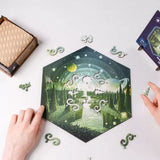 Endless Green wooden brain teaser puzzle — size dimensions and comparison