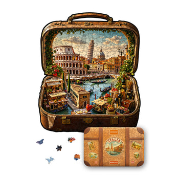 Italy Wooden Puzzle — Travel Case Edition