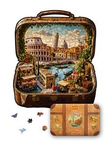 Italy Wooden Puzzle — Travel Case Edition