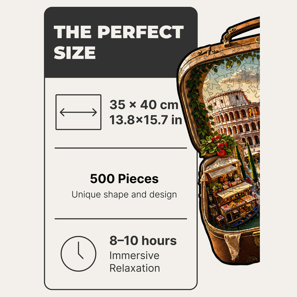 Italy Wooden Puzzle — Travel Case Edition