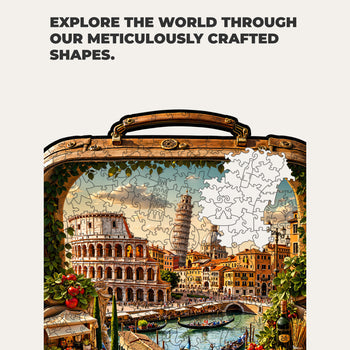 Italy Wooden Puzzle — Travel Case Edition