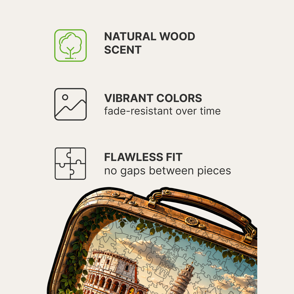 Italy Wooden Puzzle — Travel Case Edition