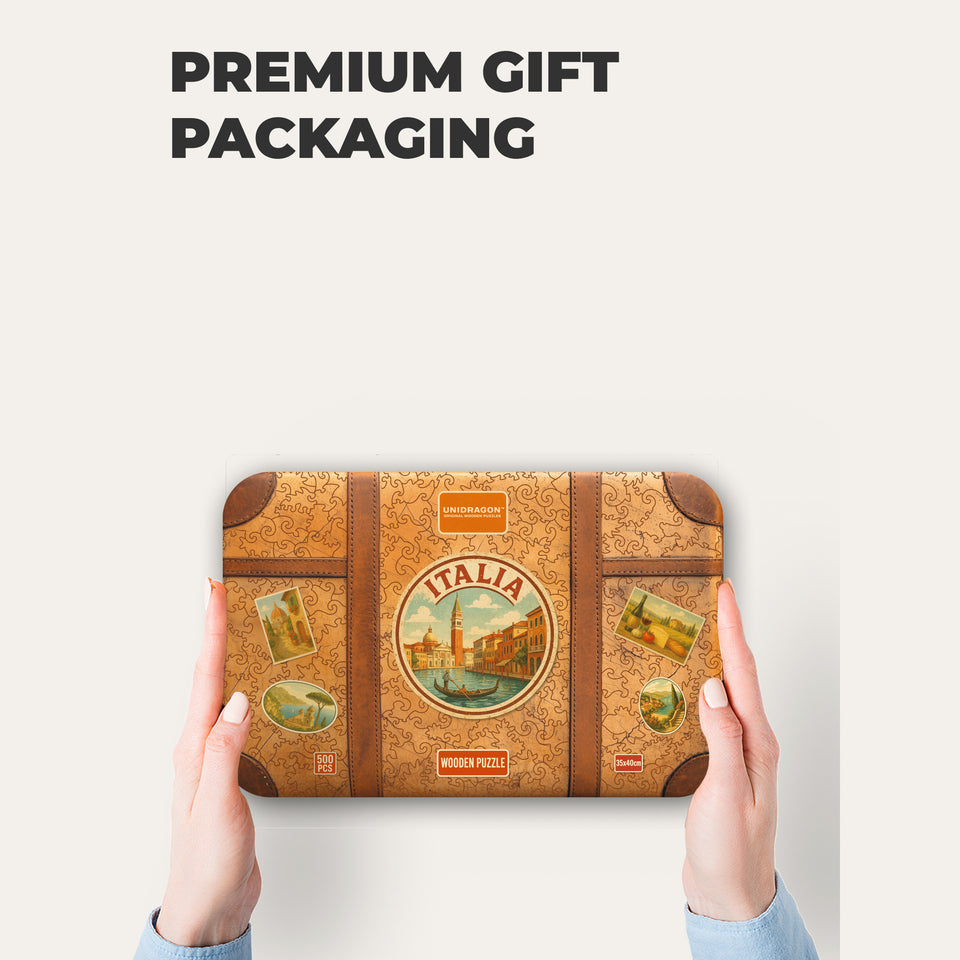 Italy Wooden Puzzle — Travel Case Edition