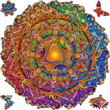 Mandala Inexhaustible Abundance mandala wooden puzzle — front view with vivid artwork