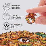 Mandala Inexhaustible Abundance mandala wooden puzzle — puzzle pieces showing laser-cut shapes