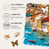 WOOSAIC Italian Riviera Limited Edition wooden travel puzzle — reverse side hidden design