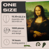 Mona Lisa wooden art puzzle — close-up of HDF wooden puzzle pieces