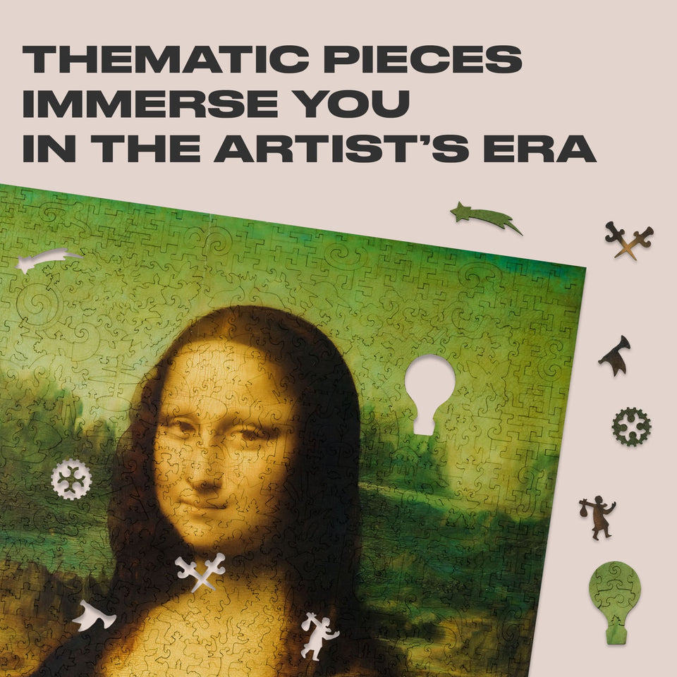 Mona Lisa wooden art puzzle — designer gift box and packaging