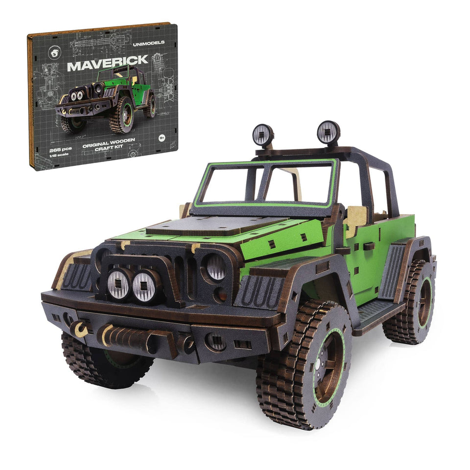 Maverick Green Puzzle wooden puzzle — front view with vivid artwork