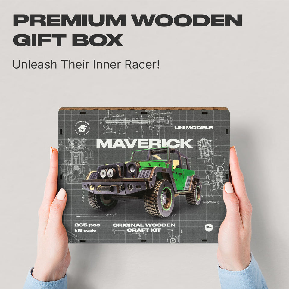 Maverick Green Puzzle wooden puzzle — hand holding wooden puzzle piece detail
