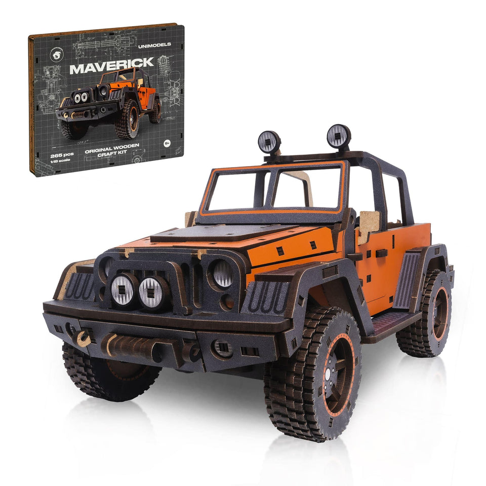 Maverick Orange Puzzle wooden puzzle — front view with vivid artwork