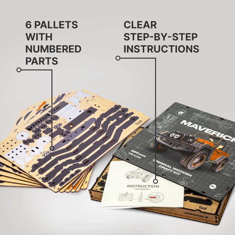 Maverick Orange Puzzle wooden puzzle — designer gift box and packaging