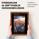 New York City wooden travel puzzle — puzzle pieces showing laser-cut shapes