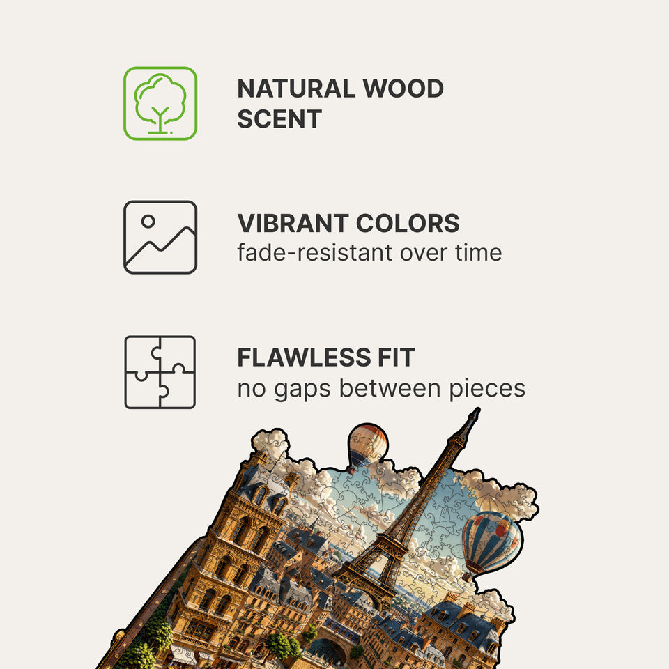 Paris Wooden Puzzle — Travel Case Edition
