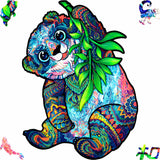 Serious Panda wooden puzzle — front view with vivid artwork