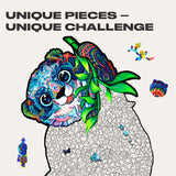 Serious Panda wooden puzzle — close-up of HDF wooden puzzle pieces