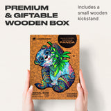 Serious Panda wooden puzzle — puzzle pieces showing laser-cut shapes