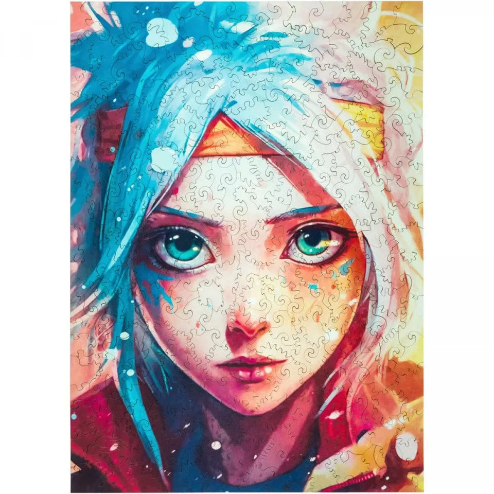Hanako Chan wooden puzzle — front view with vivid artwork