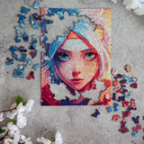 Hanako Chan wooden puzzle — close-up of HDF wooden puzzle pieces
