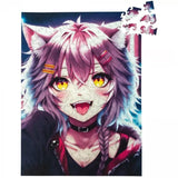 Neko Chan wooden puzzle — finished puzzle assembled on table